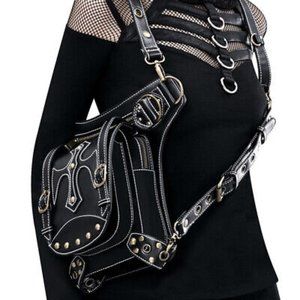 Leather Crossbody Shoulder Messenger Bags Motorcycle Waist Bag Hip Holster Belt